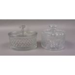 TWO GEORGE III CUT GLASS BUTTER DISHES A