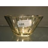 An Orrefors smoked glass dish of octagon