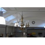 A six branch light fitting with reeded a