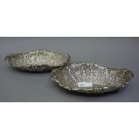 A pair of silver quatrefoil sweetmeat di