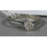 A George VI single stone diamond ring, t