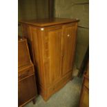 A hardwood two door cabinet with drawer