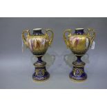 A pair of Vienna porcelain two-handled u