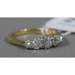 A George V five-stone diamond ring, the