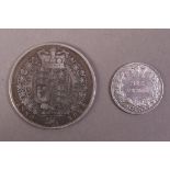 Victoria Y.H. Sixpence 1881, NEF, polish