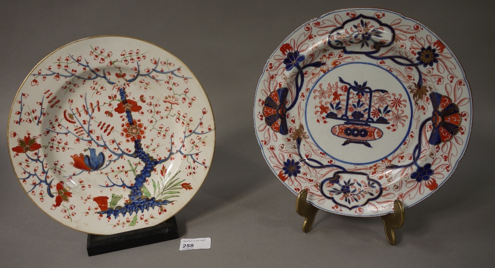 A Spode stone china plate painted in  un