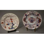 A Spode stone china plate painted in  un