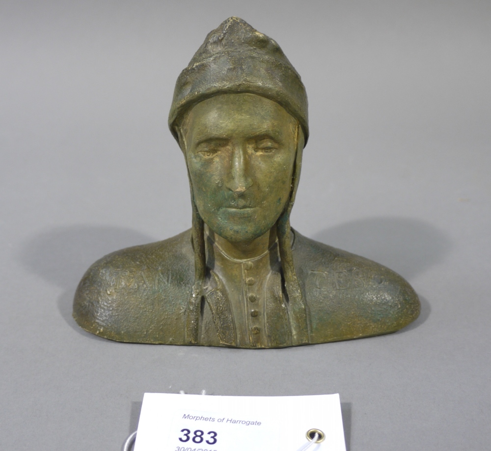 An Art Nouveau terracotta bust of Dante