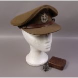 A British Army Service cap, khaki and wi