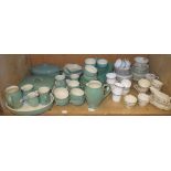 A large Denby green glazed dinner servic