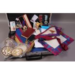 A collection of Masonic regalia and meda