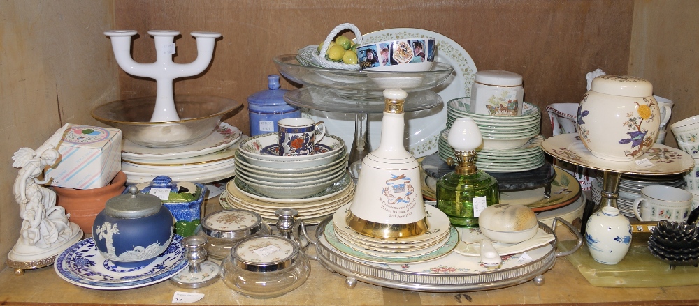 Part tea and dinner ware, galleried silv