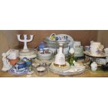Part tea and dinner ware, galleried silv