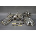 An assortment of silver plated items inc