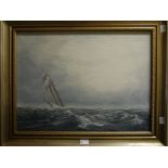 J.S. Waide, Schooner in choppy seas, oil