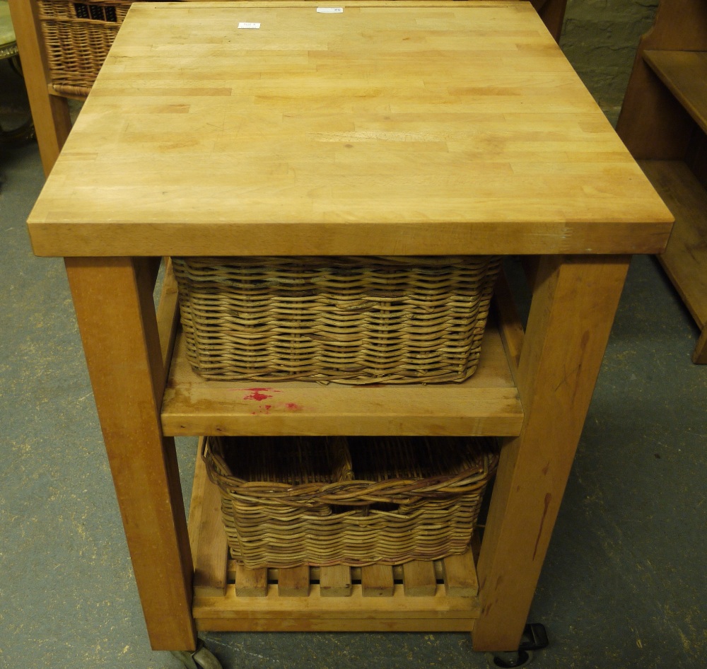 A small beech butcher's block, with full