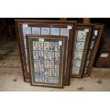 Four framed sets of cigarette cards comp