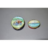 Two Enamelled snuff boxes, one by Staffo