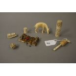 A small collection of bone and ivory bij