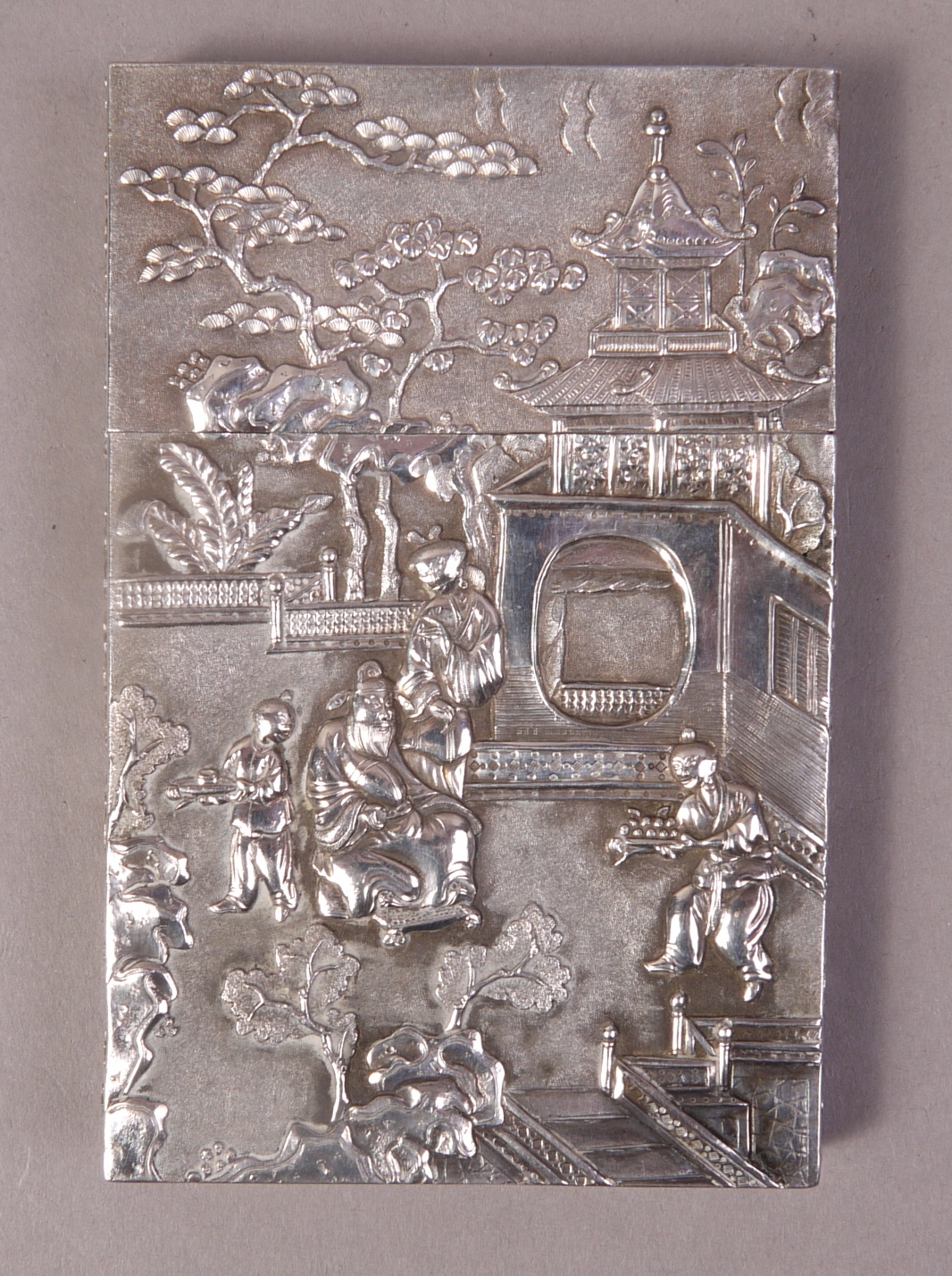 A CHINESE SILVER CARD CASE, Canton, late - Image 2 of 4