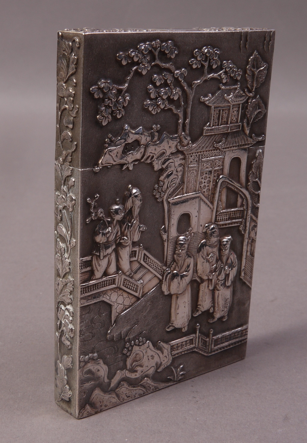 A CHINESE SILVER CARD CASE, Canton, late - Image 3 of 4