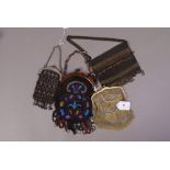 Four beaded or mesh evening bags