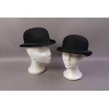 Two gentleman's bowler hats by Dunn & Co