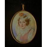 Anon late 19th/early 20th century, portrait miniature of a female bust length,