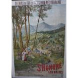 A French lithographed advertising poster St Honoré Les Bains, in colours, framed and glazed,