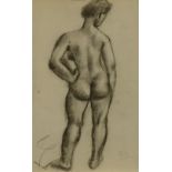 ARR JEAN-GEORGES SIMON, HUNGARIAN (1894-1968), Female nude, three-quarter portrait, charcoal,