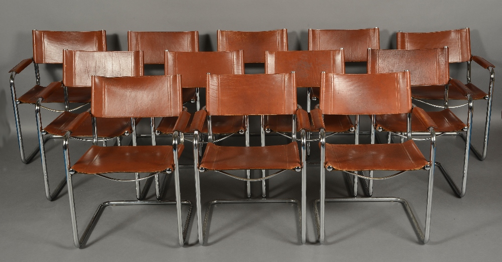 CENTRA STUDI FOR MATTEO GRASSI, ITALY c1980, a set of twelve 'MG5' dining chairs,