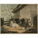 WILLIAM WARD AFTER GEORGE MORLAND, 'The Public House Door' coloured mezzotint,