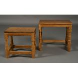 A LIGHT OAK RECTANGULAR OCCASIONAL TABLE IN MOUSEMAN STYLE,