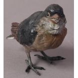 AFTER BERGMAN 20TH CENTURY COLD PAINTED BRONZE FIGURE OF A SPARROW,