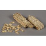 A SET OF EARLY 19TH CENTURY NAPOLEONIC PRISONER OF WAR BONE DOMINOES,