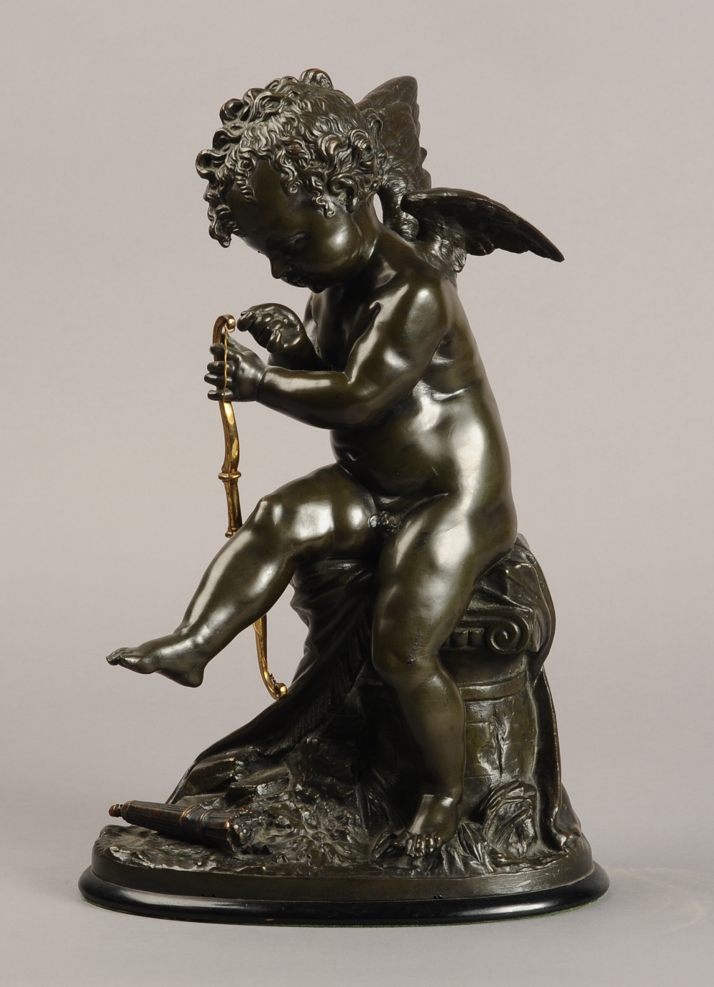 AFTER CHARLES GABRIEL SAUVAGE LEMIRE (French, 1741-1827), a bronze figure 'Enfant a l'Arc',