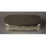 A VICTORIAN SILVER ENGINE TURNED SNUFF BOX, BIRMINGHAM 1847,