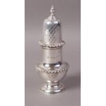 A SILVER SUGAR CASTER BY GARRARD & CO,London, in Regency style with acorn finial, detachable cover,
