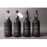 Dow's 1977 Vintage Port, 4 bottles, labels scuffed,