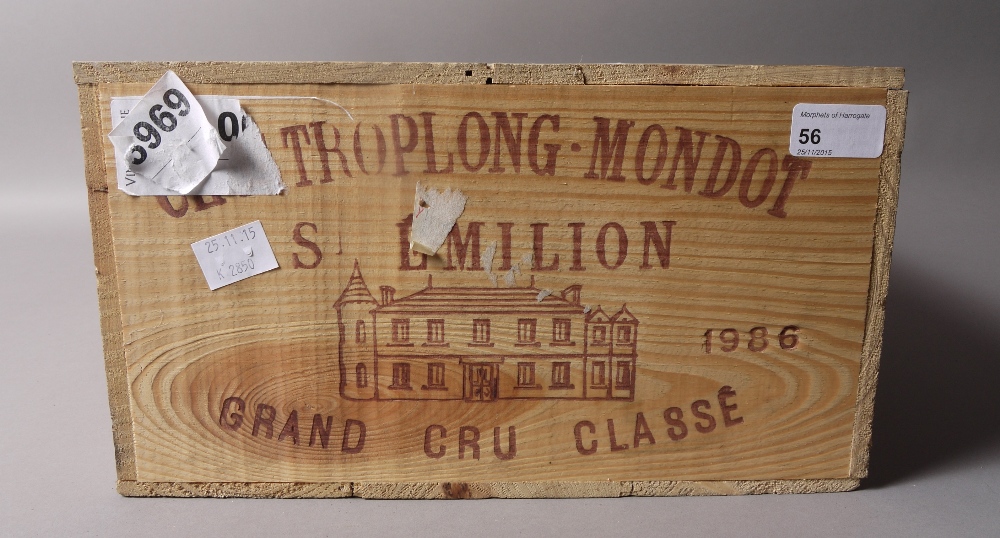 Château Troplong Mondot 1986 CB, Grand Cu Classé St Emilion, 12 bottles owc,