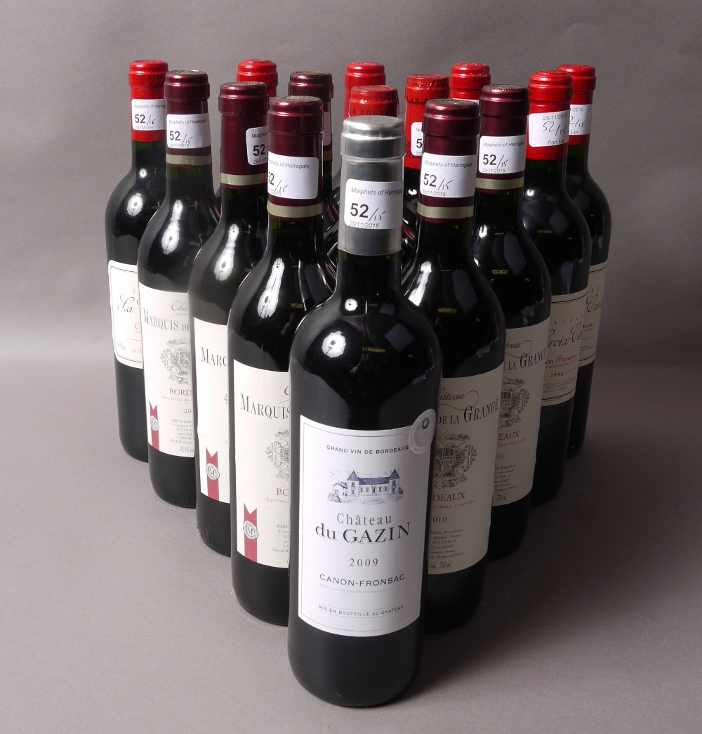 Château Marquis de la Grange 2010 CB, Bordeaux, 6 bottles; Château Recougne 2010 CB,