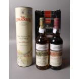 The Edradour 10 years old, 40% 70cl, tube, scuffed, with poster; The Glendronach Original,