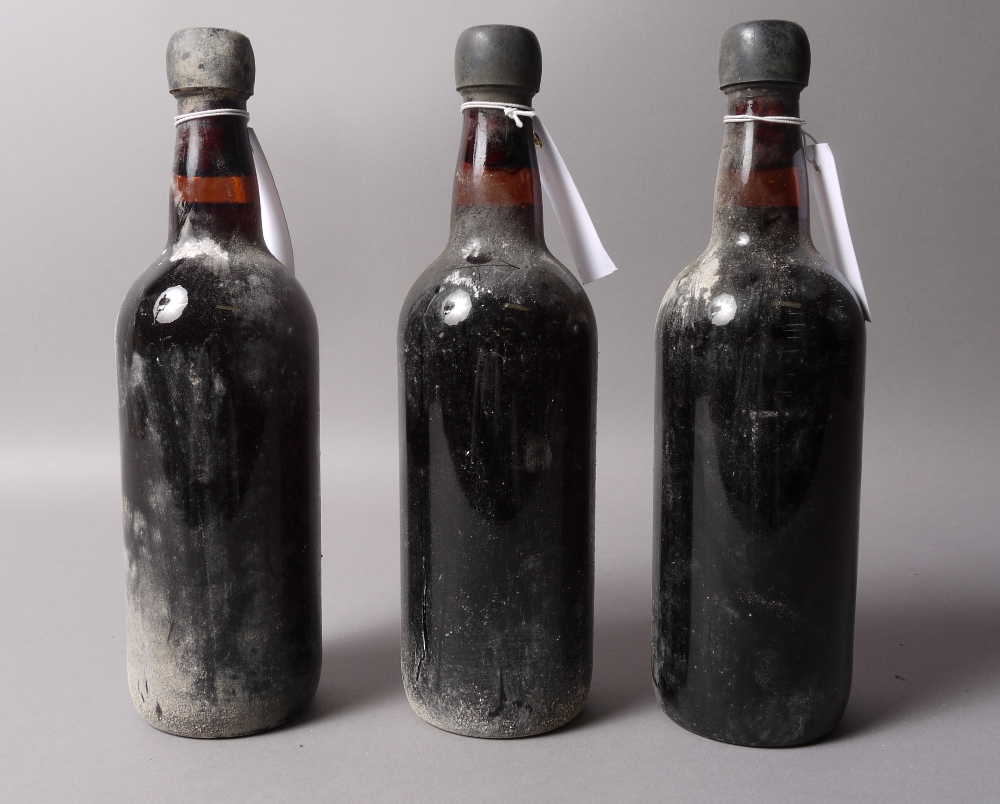 Taylor's 1963 Vintage Port, UK bottled, branded and dated capsules, 3 bottles,