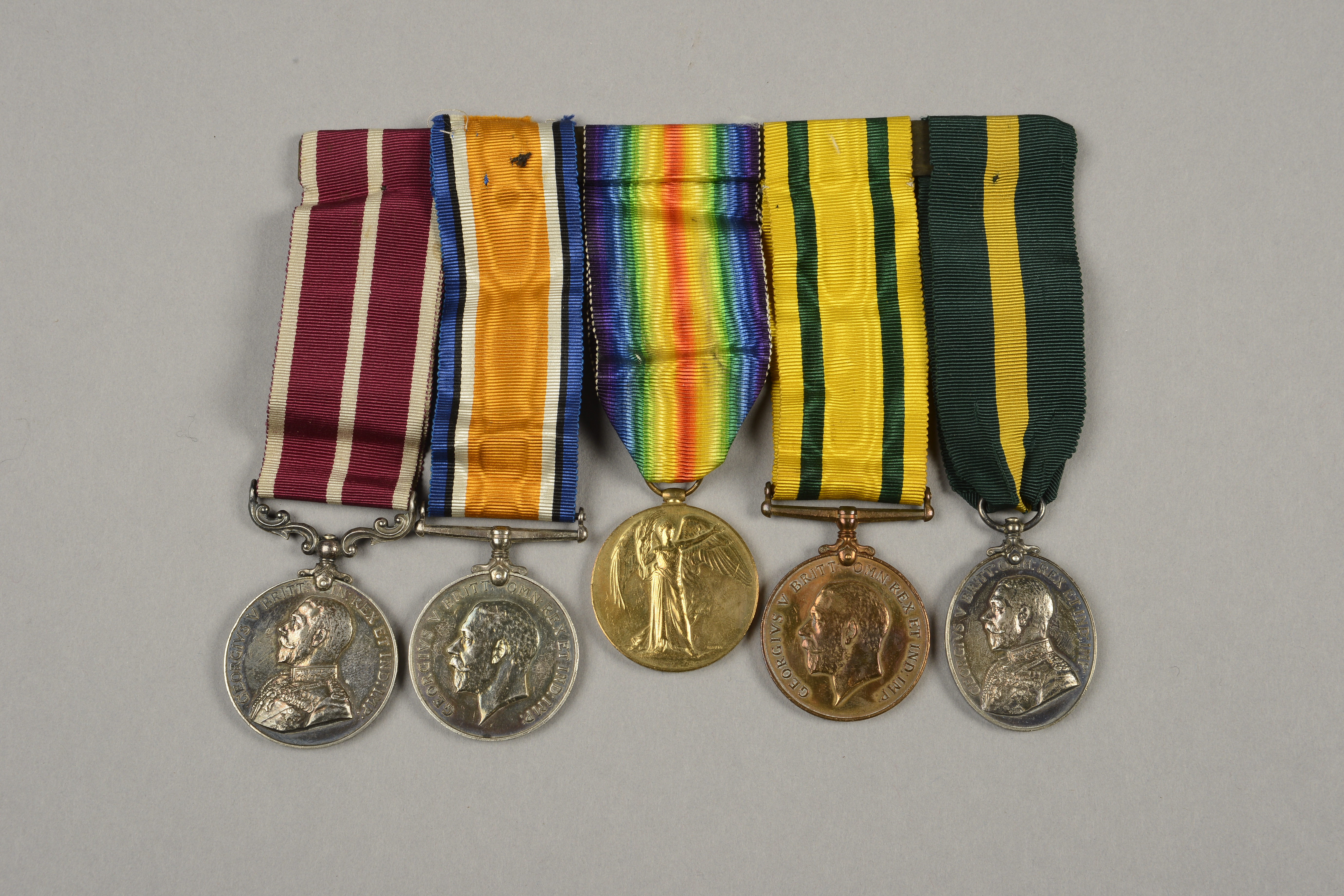 A GROUP OF FIVE WWI MEDALS awarded to Sgt W H Rench,