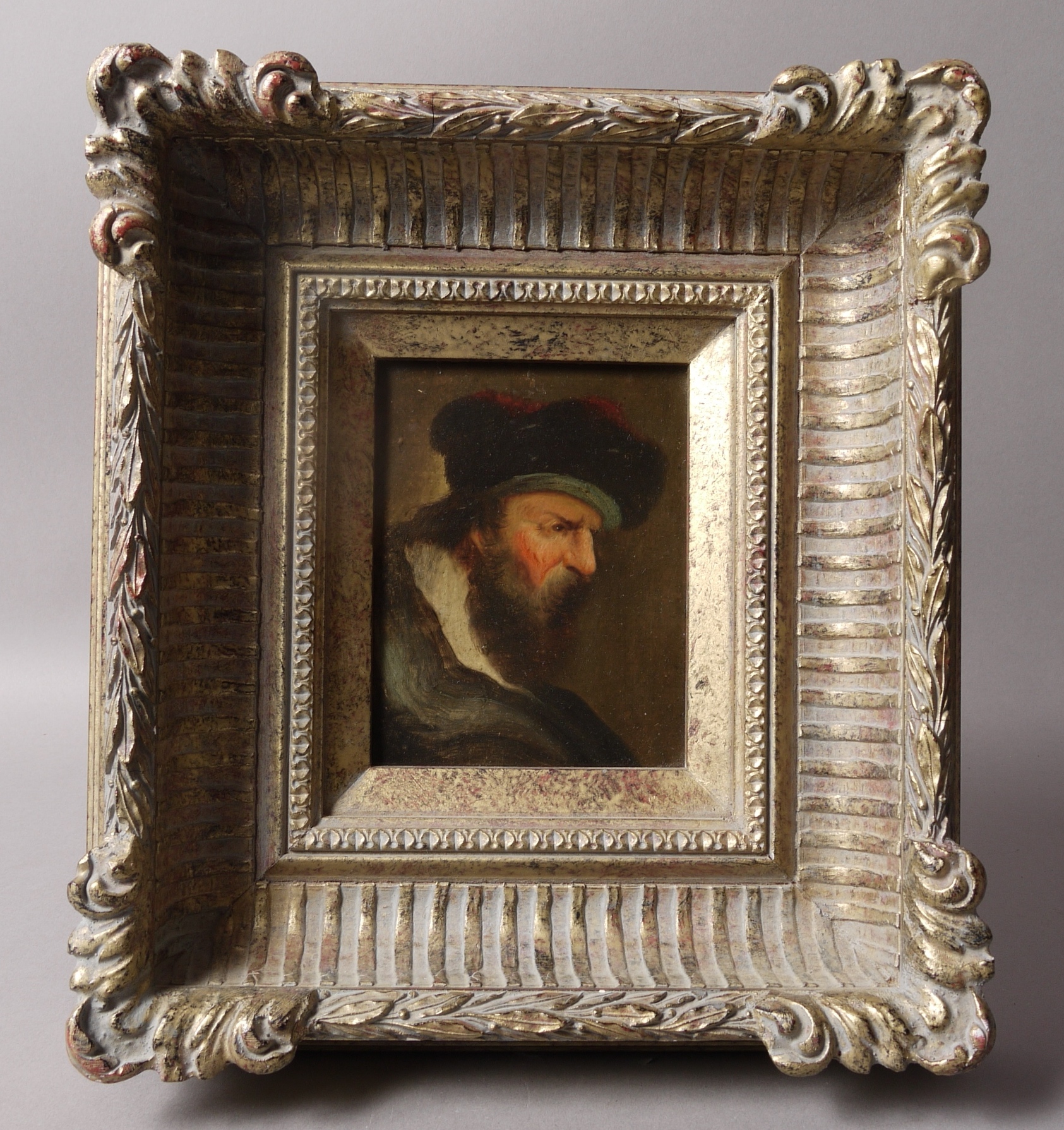 ENGLISH SCHOOL (19th century), Portrait of a scholar, head and shoulders in profile, bearded, - Image 2 of 3