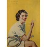 ARR SEPTIMUS EDWIN SCOTT (1879-1965), Young female tennis player, portrait, three-quarter length,