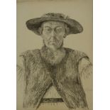 ARR RUDOLF HELMUT SAUTER (German/British 1895-1977), Elderly Amish farmer, portrait, half length,