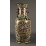 A CANTONESE FAMILLE ROSE VASE, mid 19th century,