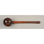 AN AFRICAN HARDWOOD KNOBKERRIE, probably Zulu, late 19th century, with textured hand grip.