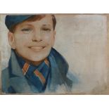 ARR SEPTIMUS EDWIN SCOTT (1879-1965), Schoolboy in cap and scarf, head and shoulders portrait,